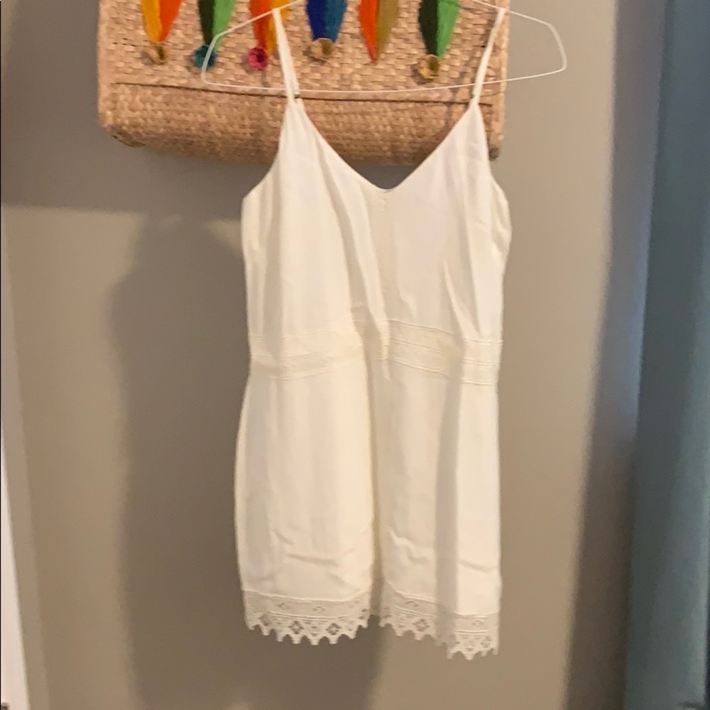 White sundress with lace trim!